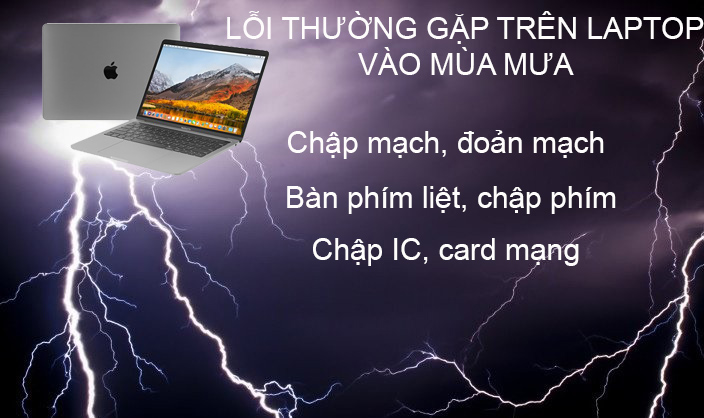 Chia sẻ kinh nghiệm bỏ túi bảo quản laptop mùa mưa bão